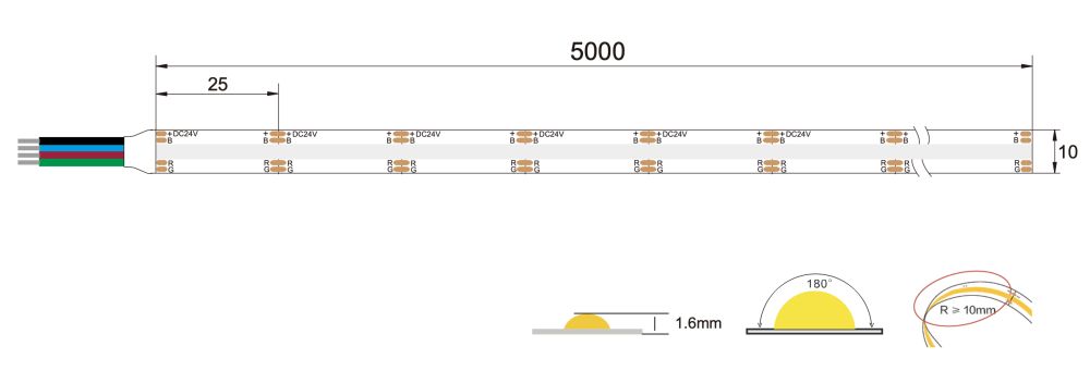 FCOB-840-24V-COB-RGB LED Flexible Strip Light (5)